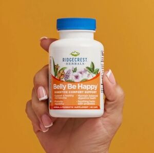 NEW Ridgecrest Herbals BELLY BE HAPPY Digestive Supplement 60 Capsules SEALED